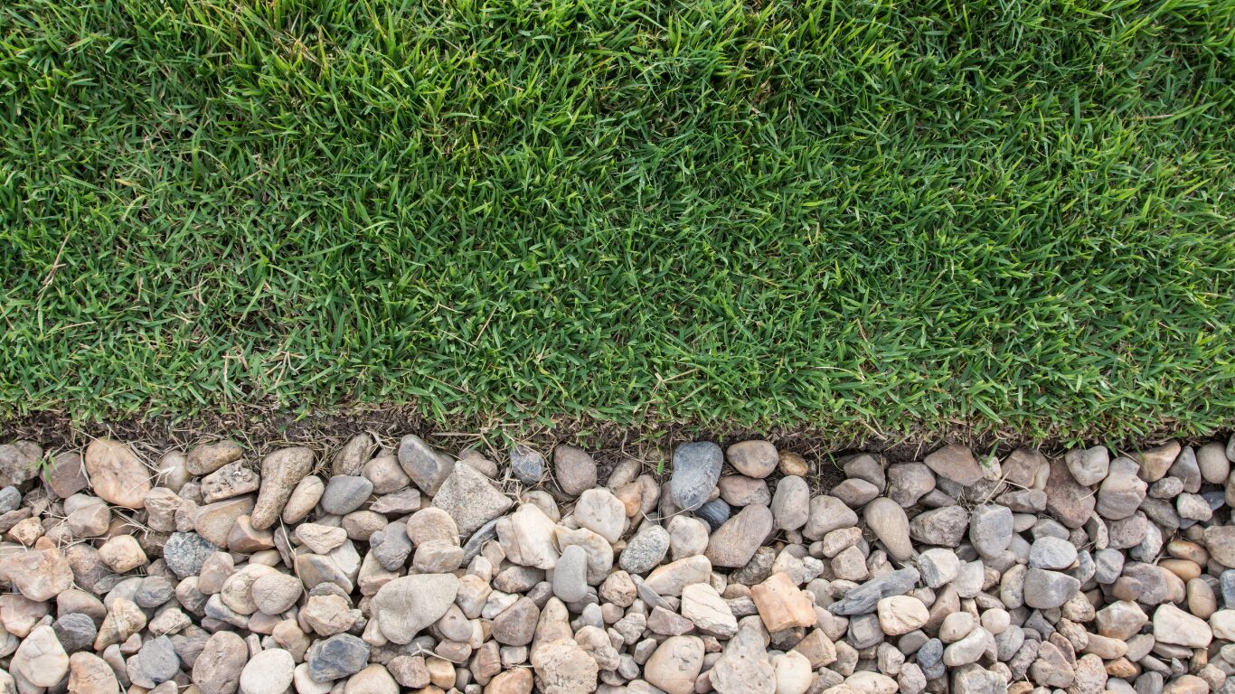 Gravel and grass boundary